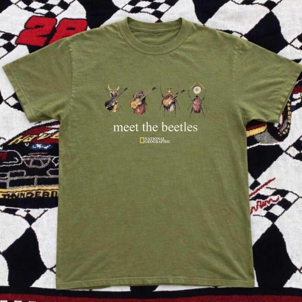 Gildan Green T-Shirt, National Geographic Green Beetle Band Tee